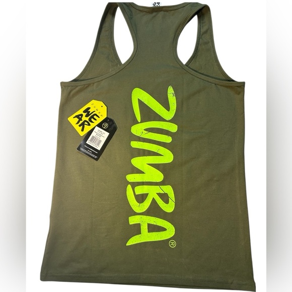 Zumba Fitness®️ Olive Green Graphic Tank Top, NWT, Size L - Picture 2 of 4
